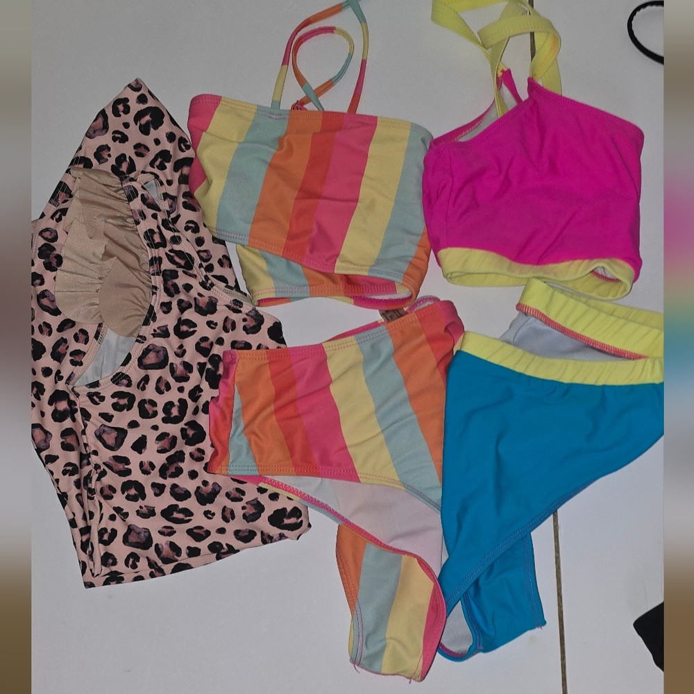 SHEIN Pink and Blue Bikini Set Stylish Swimwear